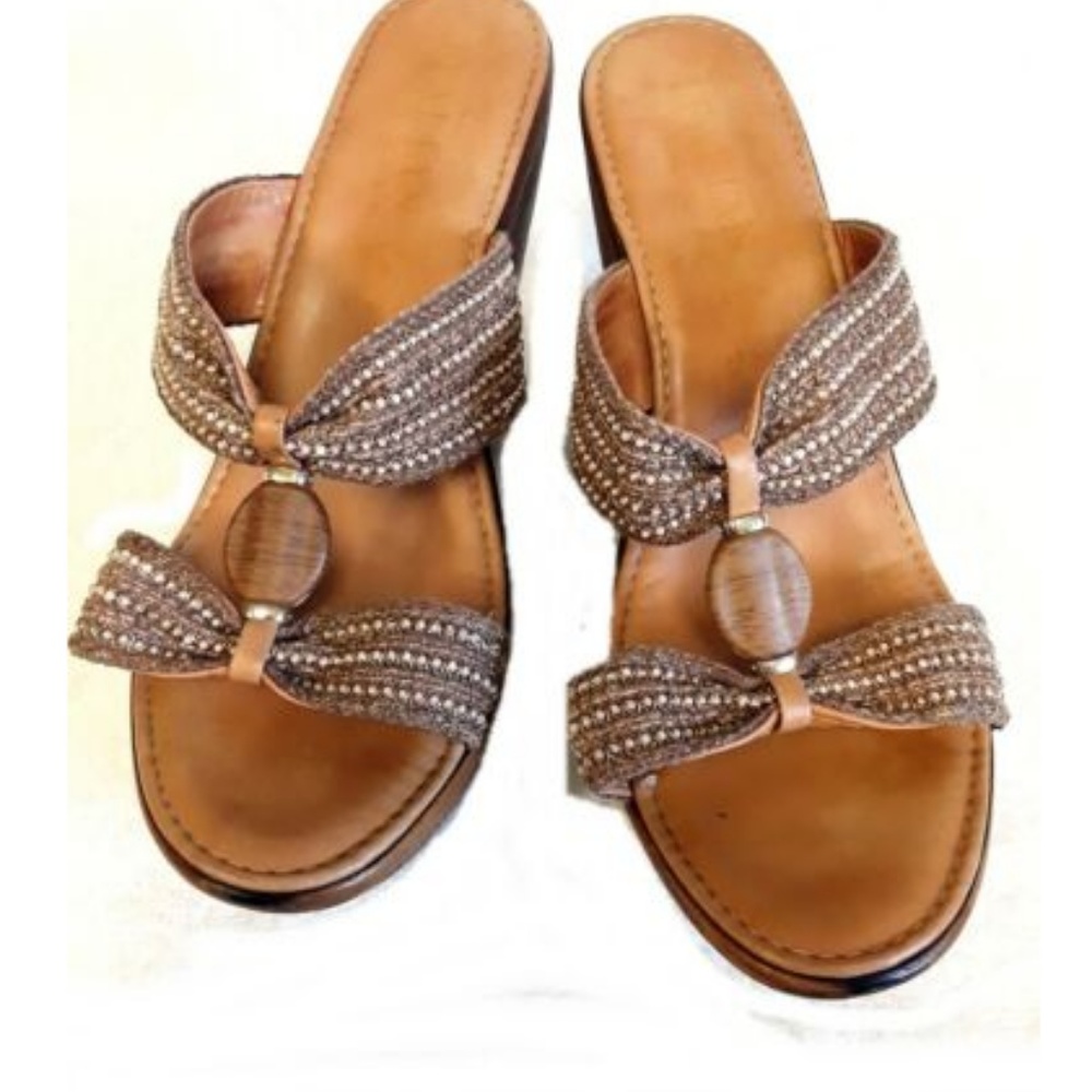 Italian Shoemakers Boho Hippie Wedge Sandals Shoes